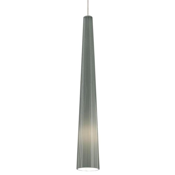 Zenith 4 in. Halogen Pendant Light MP Smoke Glass Chrome Finish Cheap