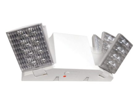 LED Emergency Light, 2 Watts, 2 Adjustable Heads, 120-277V, White For Cheap