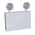 LED Emergency Light, 2 Watts,  2-Lamp Heads, 120-277V, Steel Housing, White Online Sale