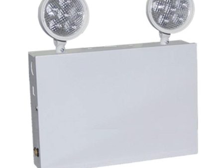 LED Emergency Light, 2 Watts,  2-Lamp Heads, 120-277V, Steel Housing, White Online Sale