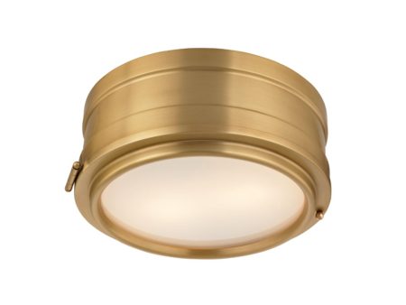 Rye 11 in. 2 Lights Flush Mount Light Brass Finish Cheap