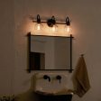 Avery 24 In 3-Lights Bathroom Vanity Light With Clear Fluted Glass, Black Finish Cheap