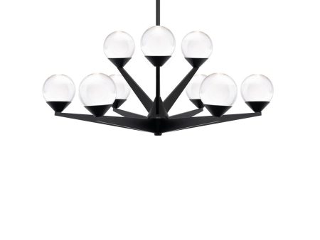 Double Bubble 27 in. 9 Lights LED Chandelier Black Finish For Cheap