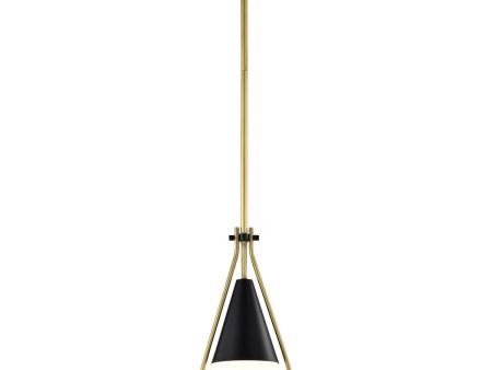 Admiral 10 in. Pendant Light Matte Black and Natural Brass Finish on Sale