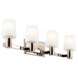 Adani 30 In 4-Lights Bathroom Vanity Light With Opal Glass, Polished Finish Discount