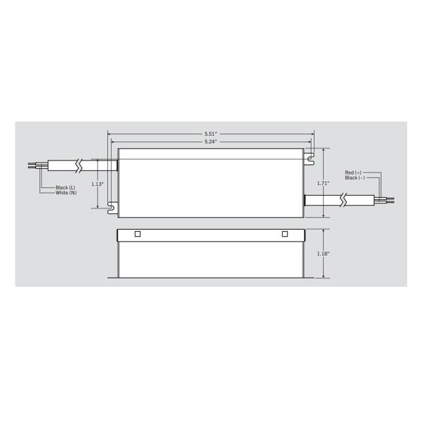 60 Watts, 12VDC Constant Voltage LED Driver, Class 2, 120-277V Input, Slim Case Fashion