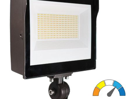 LED Flood Light, 5000 Lumens, 30K 40K 50K, Photocell, Knuckle & Trunnion Mount, 120-277V Online now