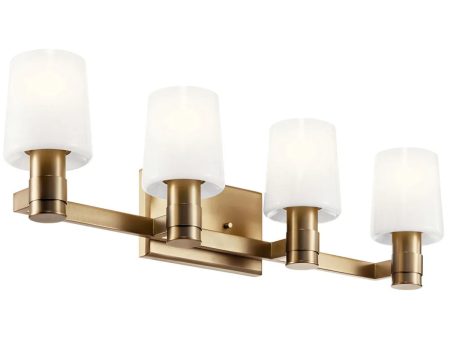 Adani 30 In 4-Lights Bathroom Vanity Light With Opal Glass, Bronze Finish Online now