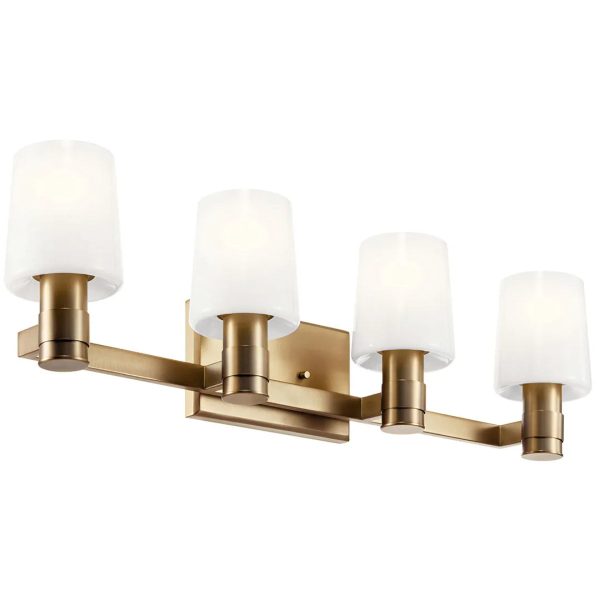 Adani 30 In 4-Lights Bathroom Vanity Light With Opal Glass, Bronze Finish Online now