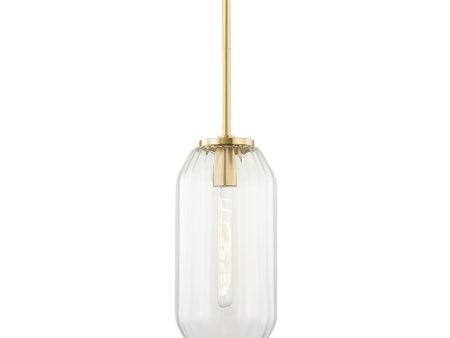 Bennett 8 in Pendant Light Brass Finish Hot on Sale