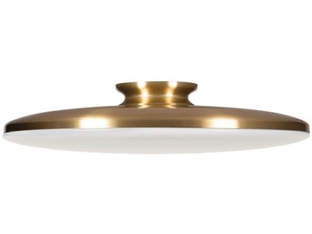 Skye 19 in. LED Semi Flush Mount Light Selectable CCT Satin Brass finish Online now