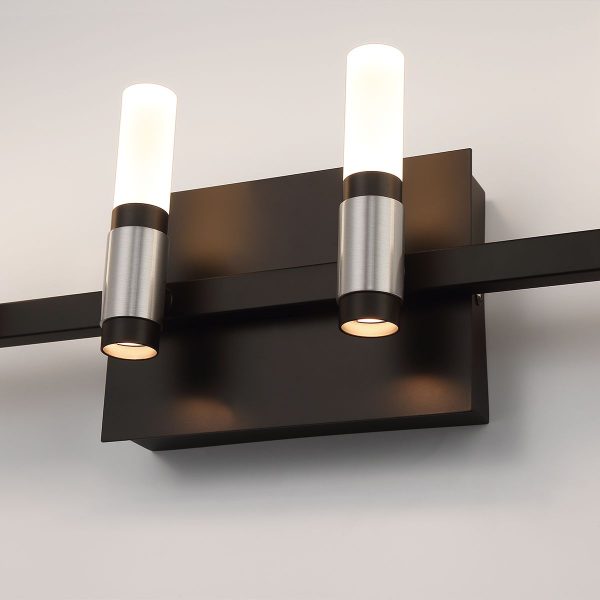 Albany 12 Lights 27 in. LED Vanity Light Black & Nickel Finish Sale