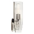 Jemsa 32 In 3-Lights Bathroom Vanity Light With Clear Fluted Glass, Brushed Nickel Finish Fashion