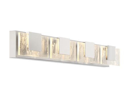 Kasha 4 Lights 37 in. LED Vanity Light Chrome & Nickel Finish For Sale