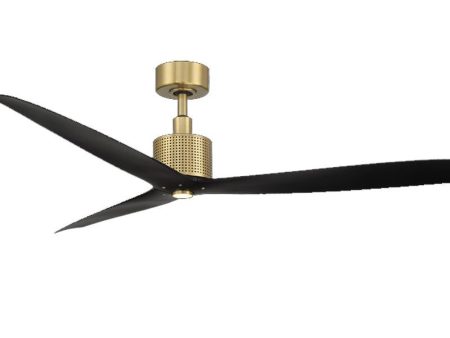 Spinster 60 Inch Brass and Black Wet Rated Smart LED Ceiling Fan Supply