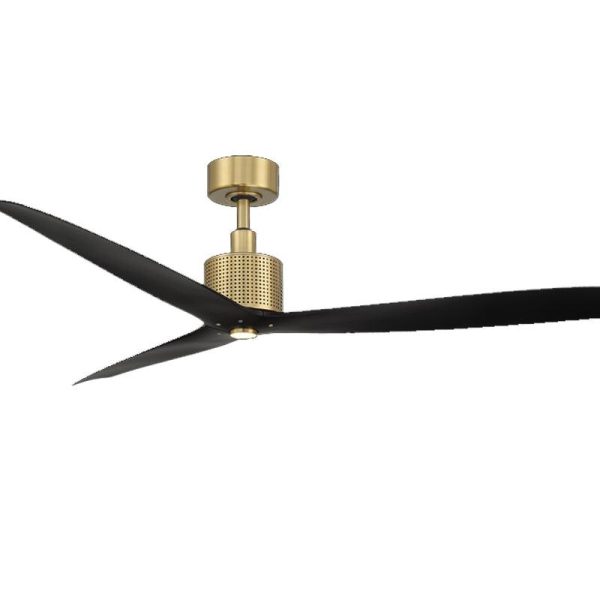 Spinster 60 Inch Brass and Black Wet Rated Smart LED Ceiling Fan Supply