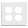 2-Gang Duplex Outlet Cover Plate White Hot on Sale