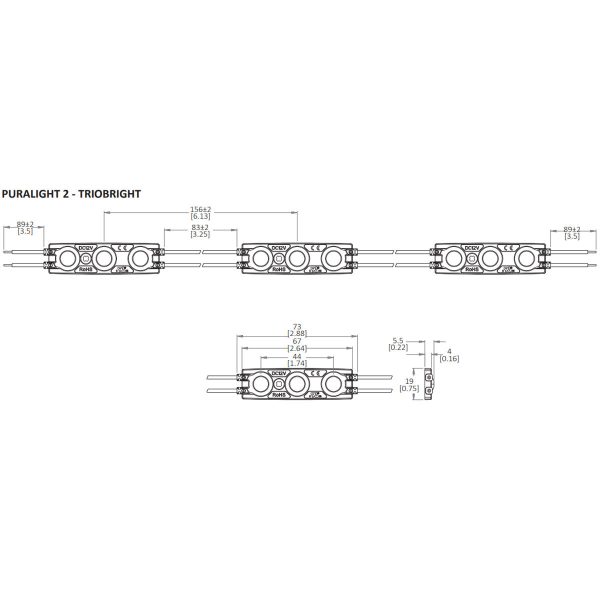 PURALIGHT 2, TRIOBRIGHT Wide Beam LED Light Module, 85 Lumens per Module, 11000K, 12V, 40 Module Strand Online Sale