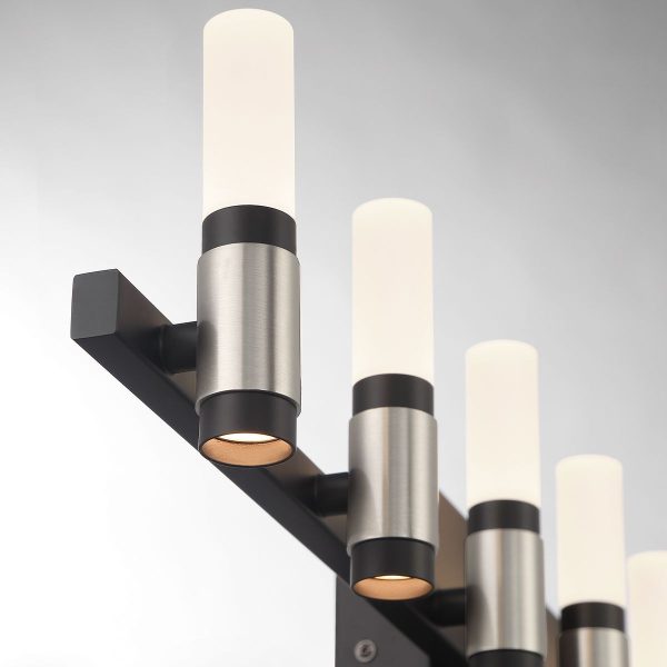 Albany 14 Lights 32 in. LED Vanity Light Black & Nickel Finish Online now