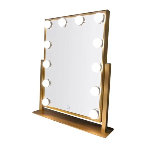 Hollywood 15 In. X 17 In. Tri-Color 12 LED Bulbs Make Up Mirror With Touch On Off Dimmer Function Online Hot Sale