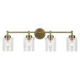 Winslow 30 In 4-Lights Bathroom Vanity Light With Clear Seeded Glass, Gold Finish Sale