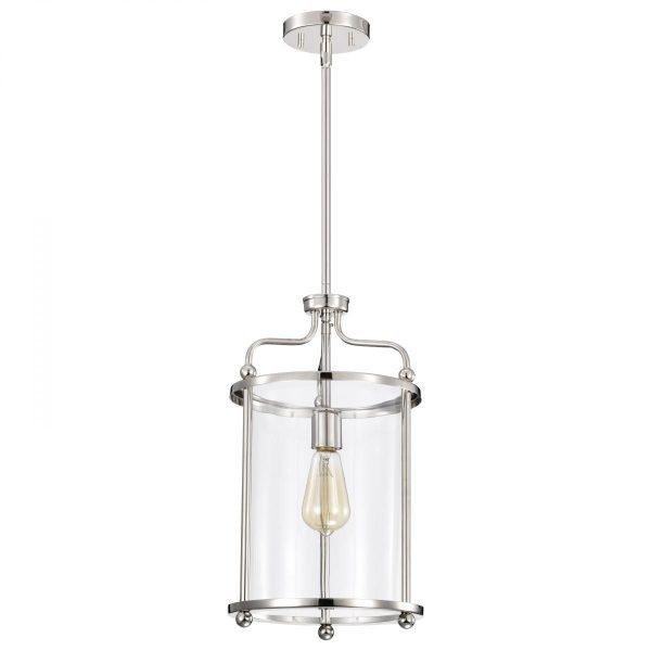 Yorktown 10 in. Pendant Light Polished Nickel Finish For Sale