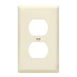 1-Gang Duplex Outlet Cover Plate Light Almond Supply