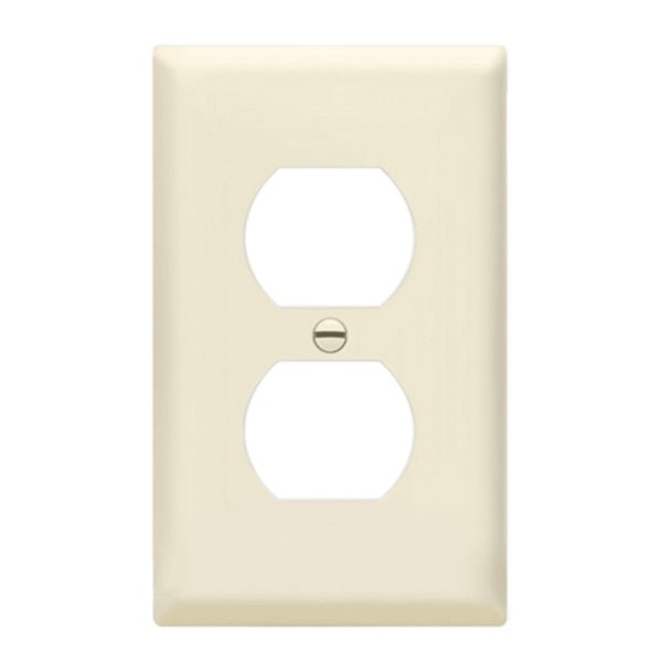 1-Gang Duplex Outlet Cover Plate Light Almond Supply