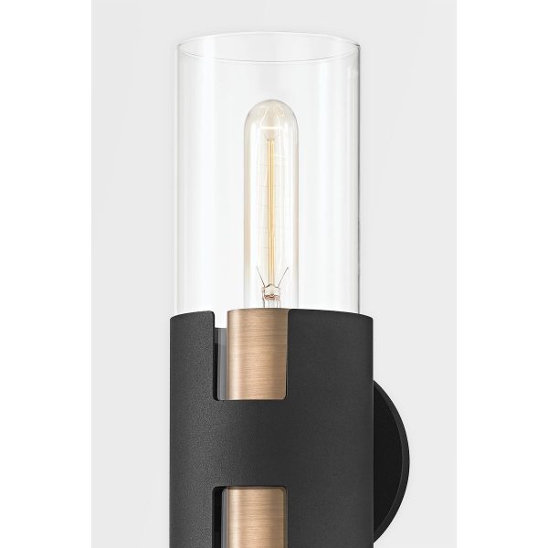 Amado 17 in. Wall Light Black & Brass finish Supply