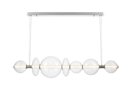 Atomo 56 in. LED Chandelier chrome Finish with Clear Glass Online now