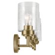 Winslow 30 In 4-Lights Bathroom Vanity Light With Clear Seeded Glass, Gold Finish Sale