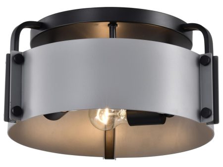 Altos 14 in. 3 lights Semi-flush Mount Light Matte Gray and Matte Black Finish Fashion