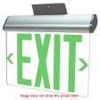 Edge-Lit LED Exit Sign, Single Face Clear with Green Letters, Surface or Recessed Mount, Black Finish, Battery Backup Included Online Sale