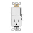 15 Amp Single Pole Light Switch and Tamper-Resistant Receptacle, White Fashion