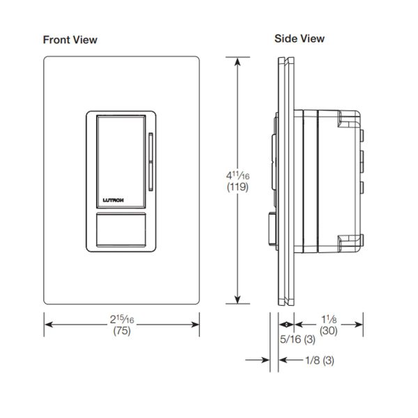 Maestro PIR 180° 0-10V Occupancy|Vacancy Dimmer Sensor, Single-pole or multi-location, 8A, 120-277V, Light Almond Online Sale