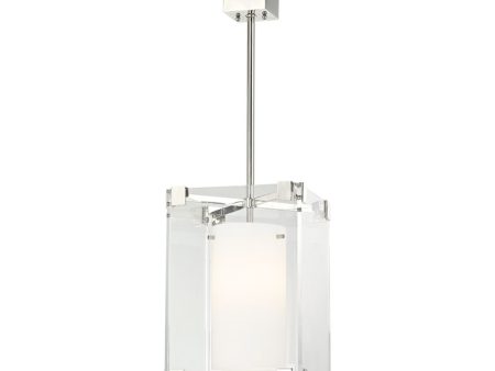 Achilles 13 in. Pendant Light Polished Nickel Finish For Sale