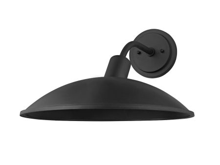 OTIS 16 in. Outdoor Wall Sconce Textured Black Finish For Discount