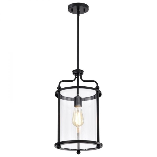 Yorktown 10 in. Pendant Light Matte Black Finish Sale