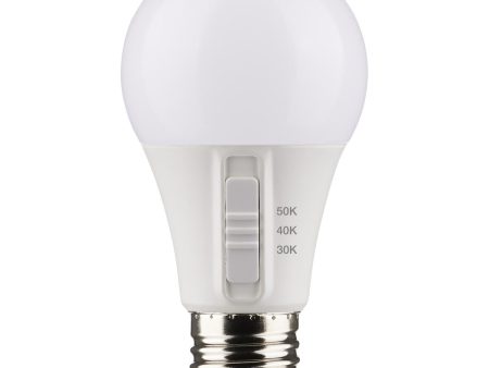 A19 LED Bulb, 9 Watts, 800 Lumens, Selectable 30K|40K|50K, 60W Equal, E26 Medium Base Online Sale