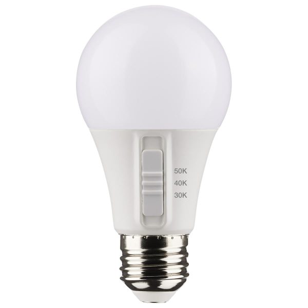 A19 LED Bulb, 9 Watts, 800 Lumens, Selectable 30K|40K|50K, 60W Equal, E26 Medium Base Online Sale