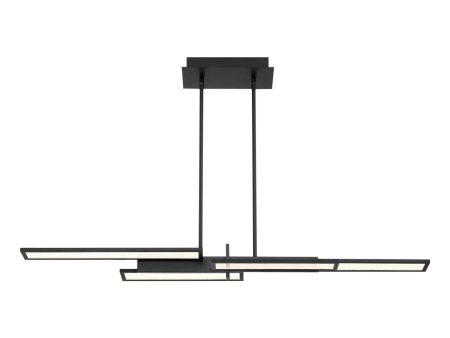 Bayswater 46 in. 4 Lights LED Chandelier Matte Black finish Cheap