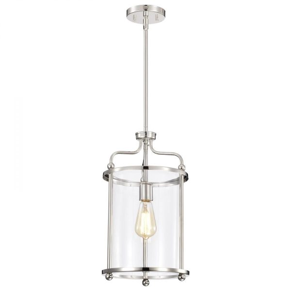 Yorktown 10 in. Pendant Light Polished Nickel Finish For Sale