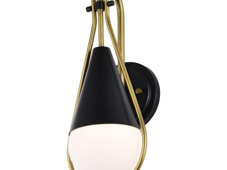 Admiral 15 in. Wall Sconce Matte Black and Natural Brass Finish Sale