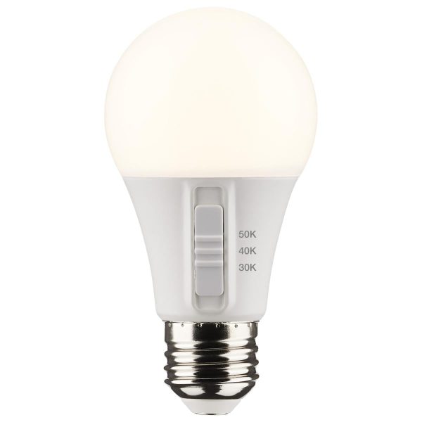 A19 LED Bulb, 9 Watts, 800 Lumens, Selectable 30K|40K|50K, 60W Equal, E26 Medium Base Online Sale