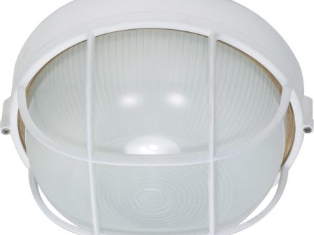 10 In. Outdoor Industrial Bulkhead Light White finish Hot on Sale