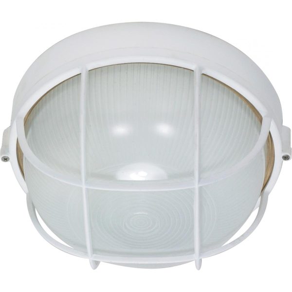 10 In. Outdoor Industrial Bulkhead Light White finish Hot on Sale