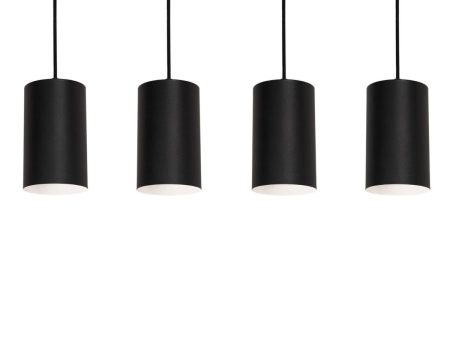 Tyke 36 in. 4 Lights Pendant Light Black Finish Online now