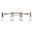 Jemsa 32 In 3-Lights Bathroom Vanity Light With Clear Fluted Glass, Polished Nickel Finish Sale