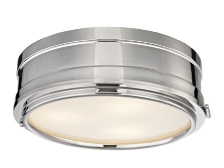 Rye 14 in. 3 Lights Flush Mount Light Polished Nickel Finish Cheap