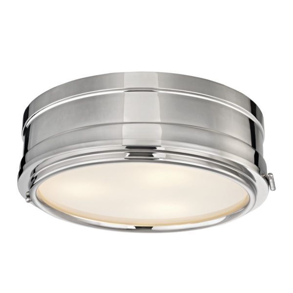 Rye 14 in. 3 Lights Flush Mount Light Polished Nickel Finish Cheap